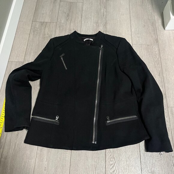 GAP Jackets & Blazers - Gap Women Moto Jacket True Black Full Zip with Zip Pockets - Size Large EUC